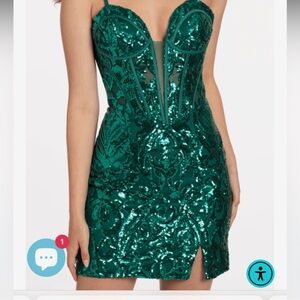 Camille La Vie Green Sequin Dress